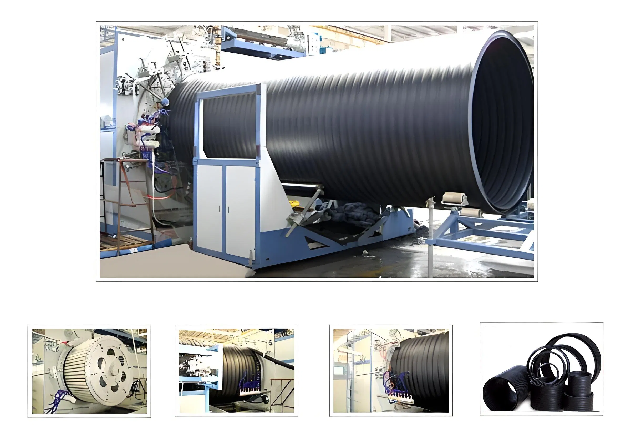 HDPE Large Diameter Hollow Wall Winding Pipe Line